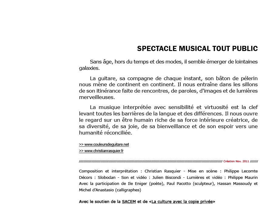 Couleurs de guitare et poussière d'hommes - Cie Voix Public - Compagnie de Théâtre Professionnelle - Carros/Alpes-Maritimes/France